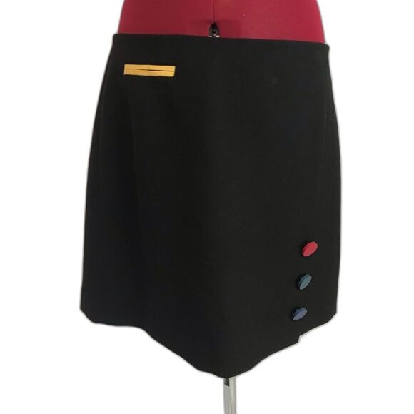 Anne Klein Knee-Length Pencil Skirt Women's Size 10 Multi-Colored Button Accents - Picture 3 of 12